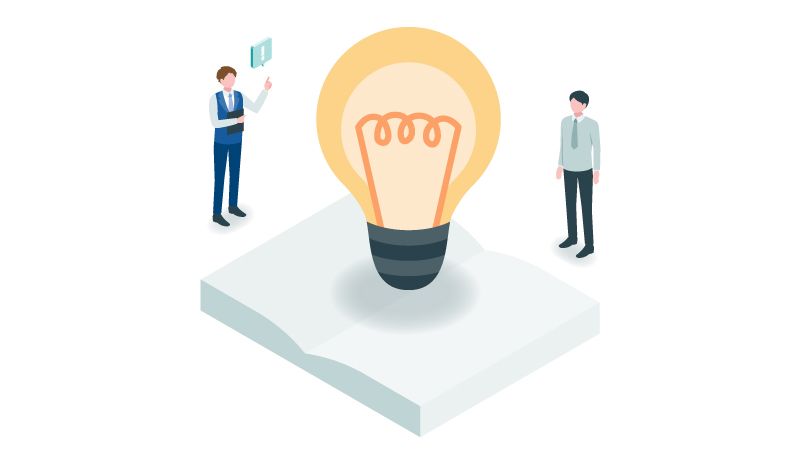 アイデアを思いついたときのイラスト